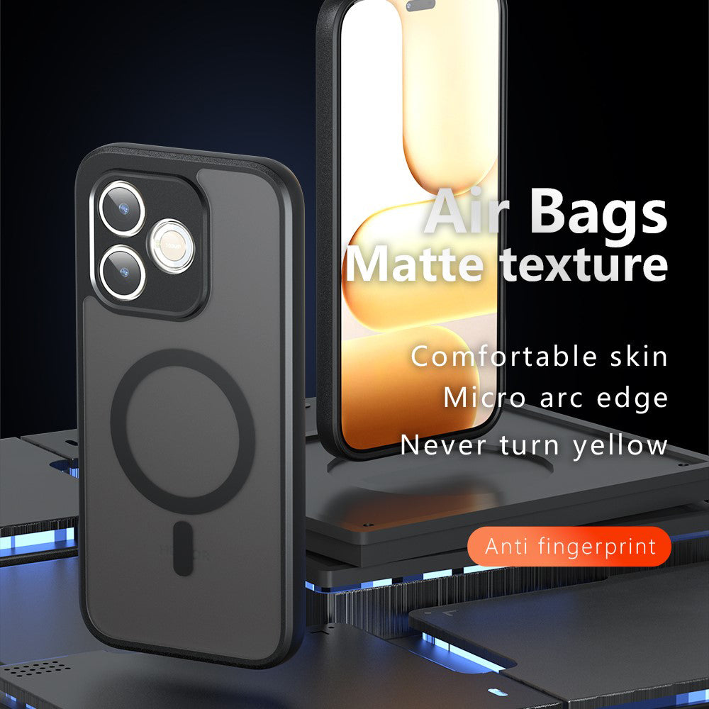 Калъф MagSafe за Honor 600 Lite, Techsuit, PureFrost, Сатенено Черен