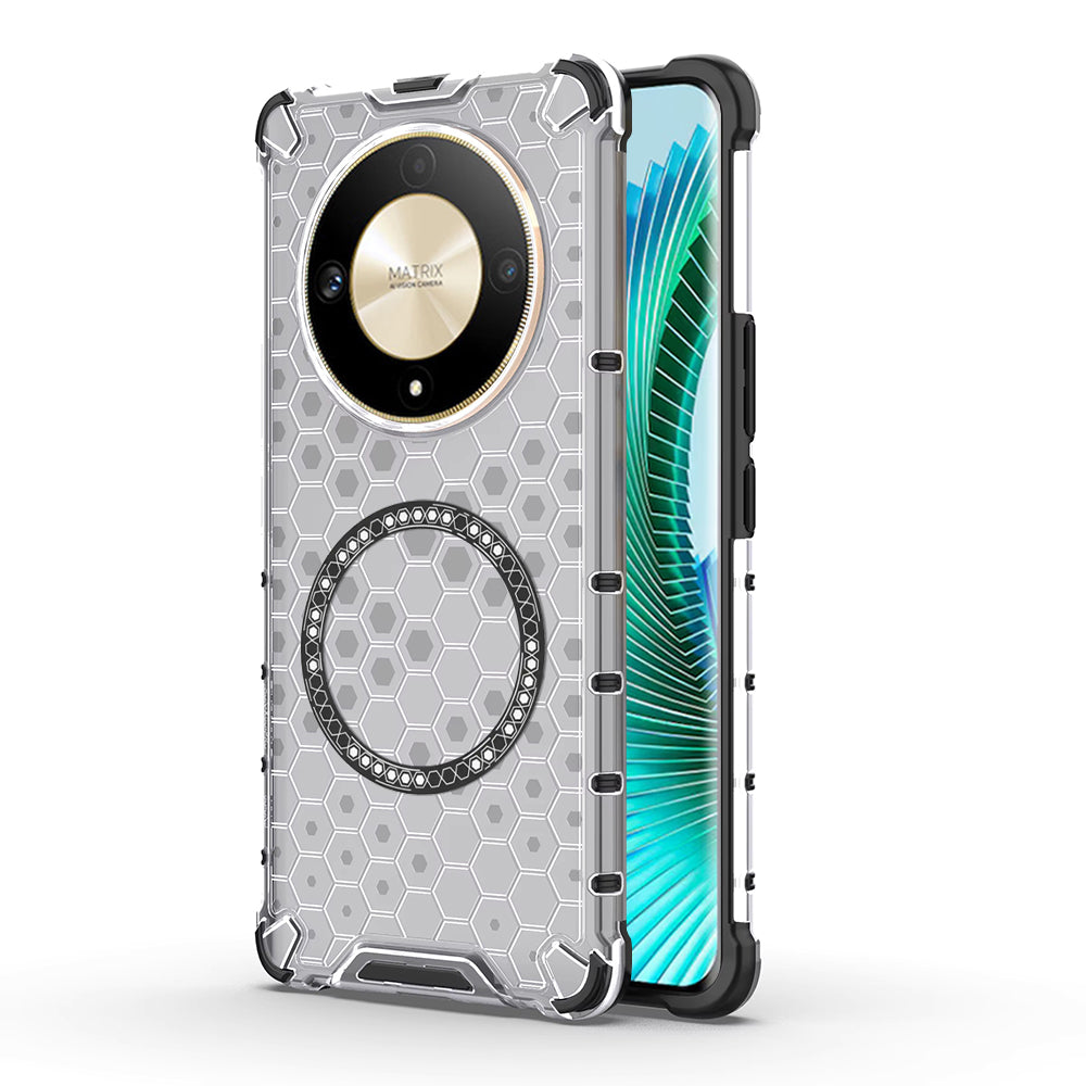 Калъф MagSafe за Honor Magic6 Lite, Techsuit, HoneyComb Shield, Бял