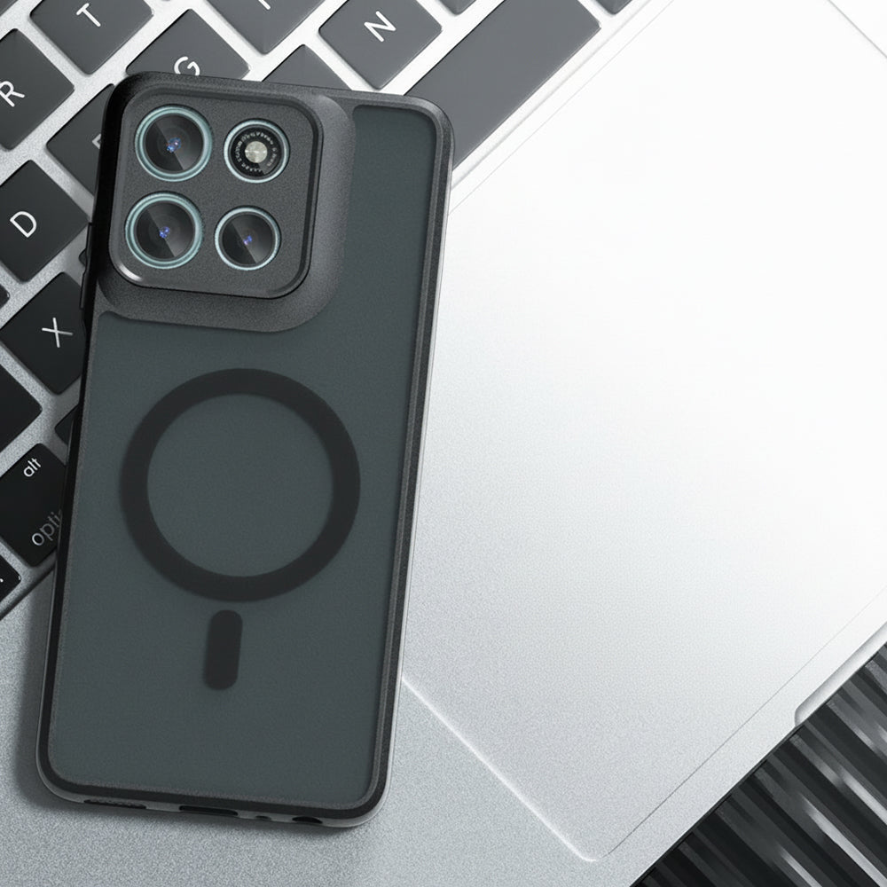 Калъф MagSafe за Motorola Moto G67 Power / G57 Power, Techsuit, PureFrost, Сатенено черен