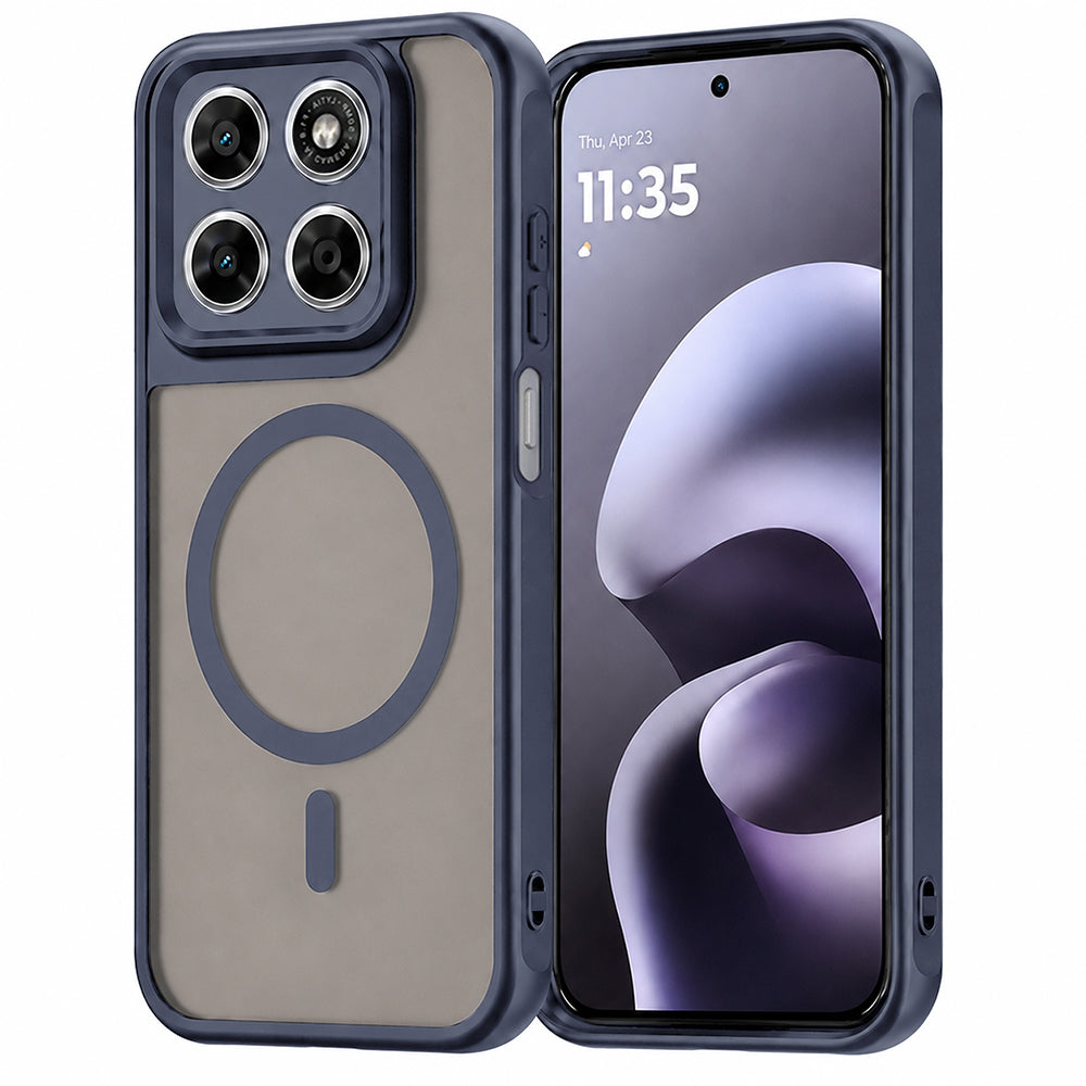 Калъф MagSafe за Motorola Moto G87 / G77 / G67, Techsuit, HaloFrost II, Тъмносин