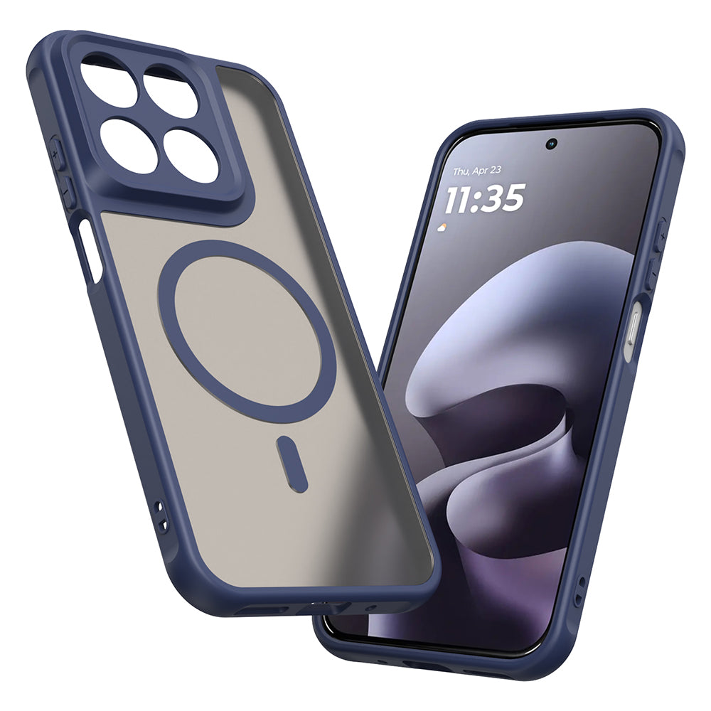 Калъф MagSafe за Motorola Moto G87 / G77 / G67, Techsuit, HaloFrost II, Тъмносин
