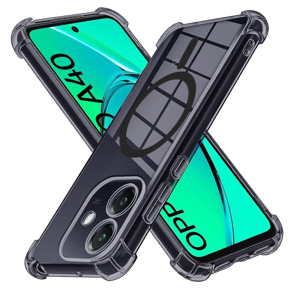 Калъф MagSafe за Oppo A3 4G, Techsuit, противоударен прозрачен, опушен