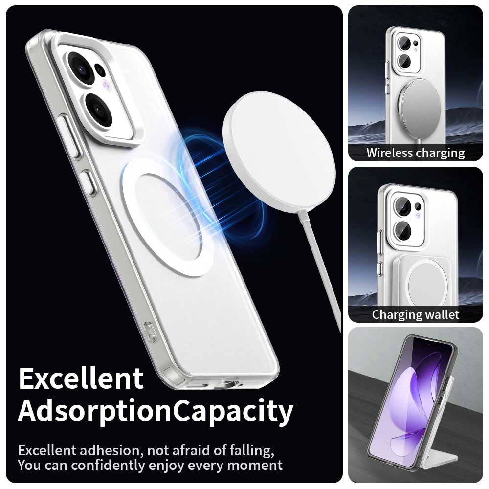 MagSafe калъф за Oppo Reno13 FS 5G / Reno13 F 4G / Reno13 F, Techsuit, CandyCase, Бял