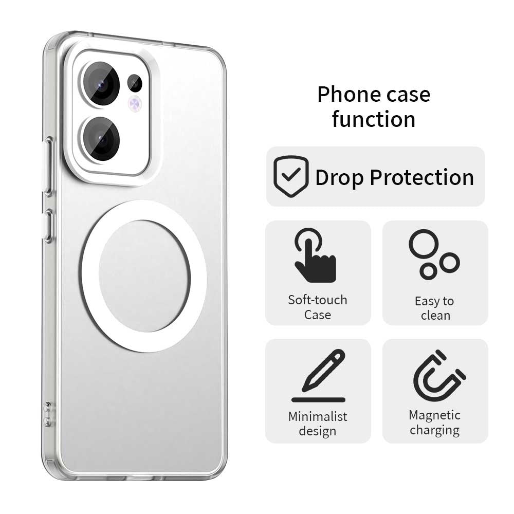 MagSafe калъф за Oppo Reno13 FS 5G / Reno13 F 4G / Reno13 F, Techsuit, CandyCase, Бял