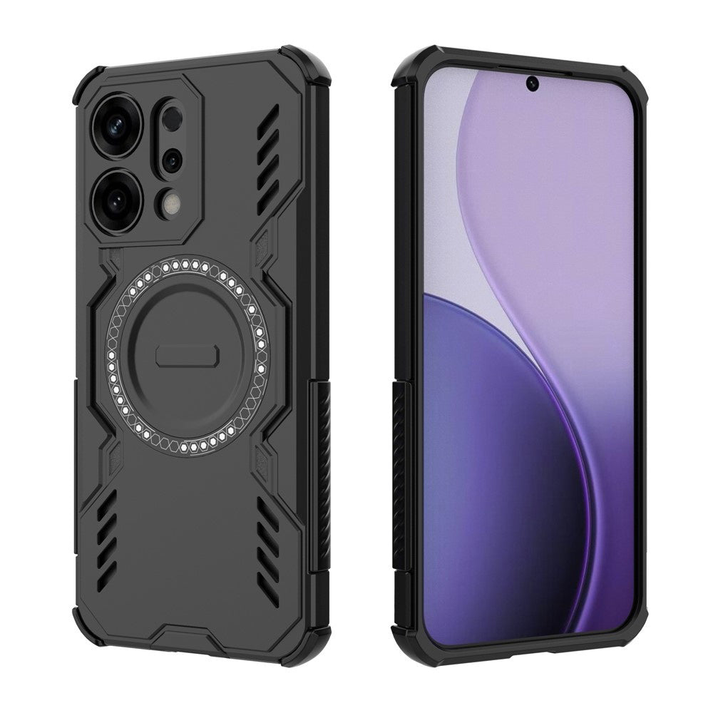 MagSafe калъф за Oppo Reno14, Techsuit, ArmorMag, Черен