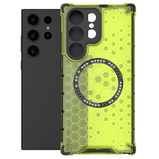 Калъф MagSafe за Samsung Galaxy S25 Ultra S938, Techsuit, HoneyComb Shield, Зелен
