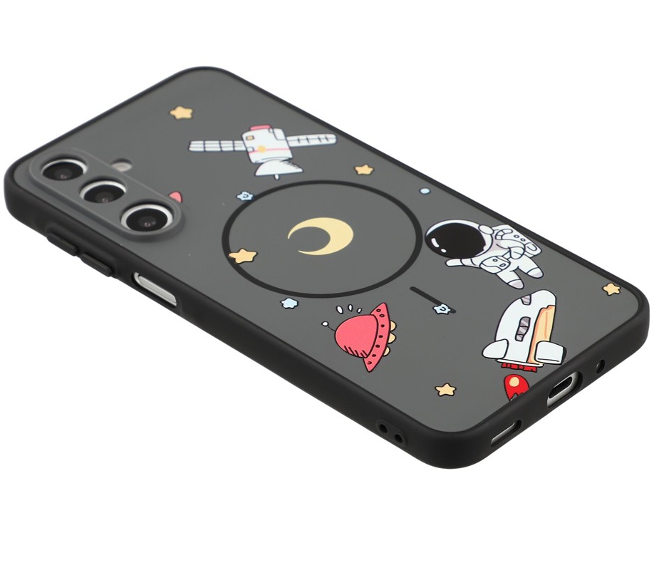 Калъф MagSafe за Samsung Galaxy S25 Ultra S938, OEM, Карикатурен астронавт, Черен