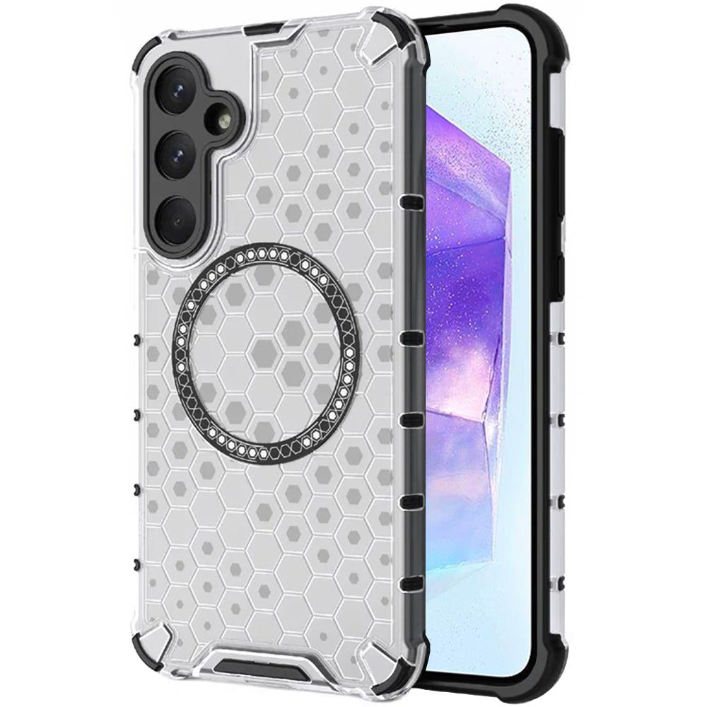 Калъф MagSafe за Samsung Galaxy A55 5G A556, Techsuit, HoneyComb Shield, Бял