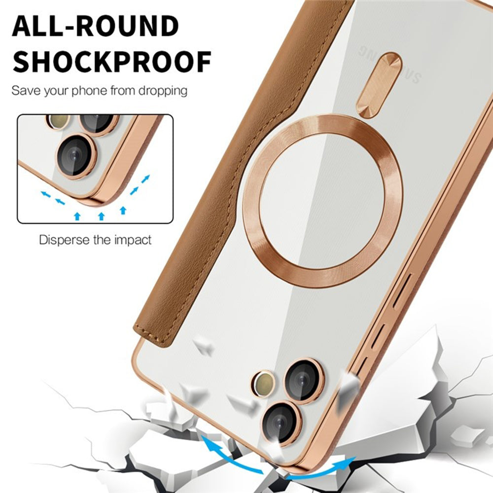 Калъф MagSafe за Samsung Galaxy A05 A055, Techsuit, SmartMag Book, Кафяв