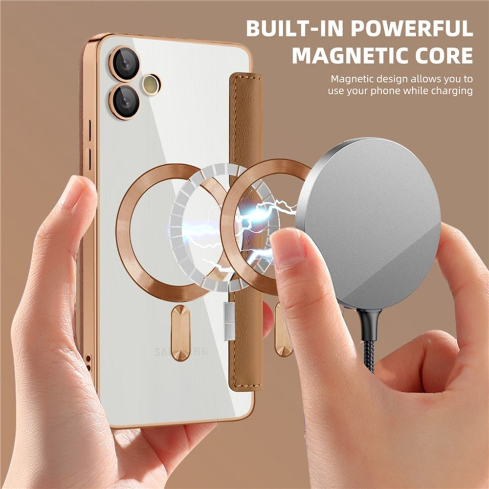 Калъф MagSafe за Samsung Galaxy A05 A055, Techsuit, SmartMag Book, Кафяв