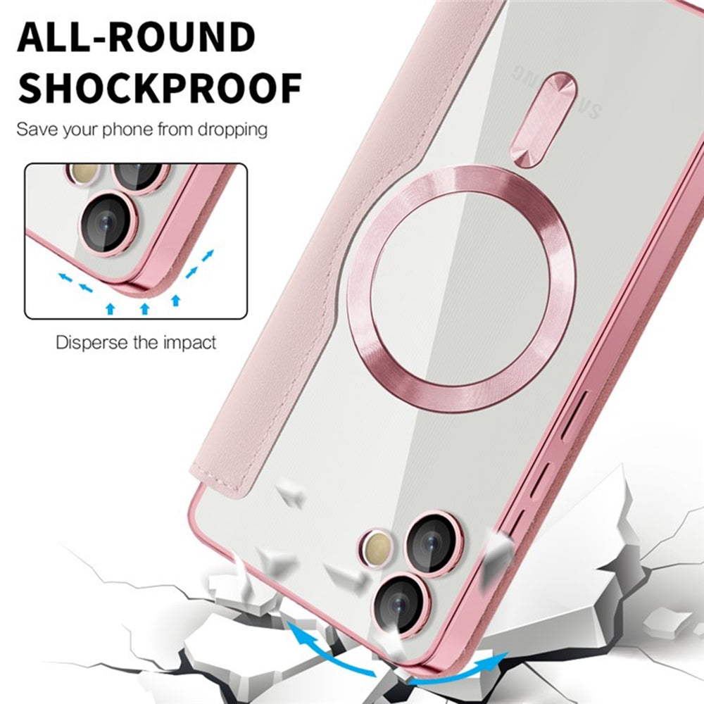 Калъф MagSafe за Samsung Galaxy A05 A055, Techsuit, SmartMag Book, Розов