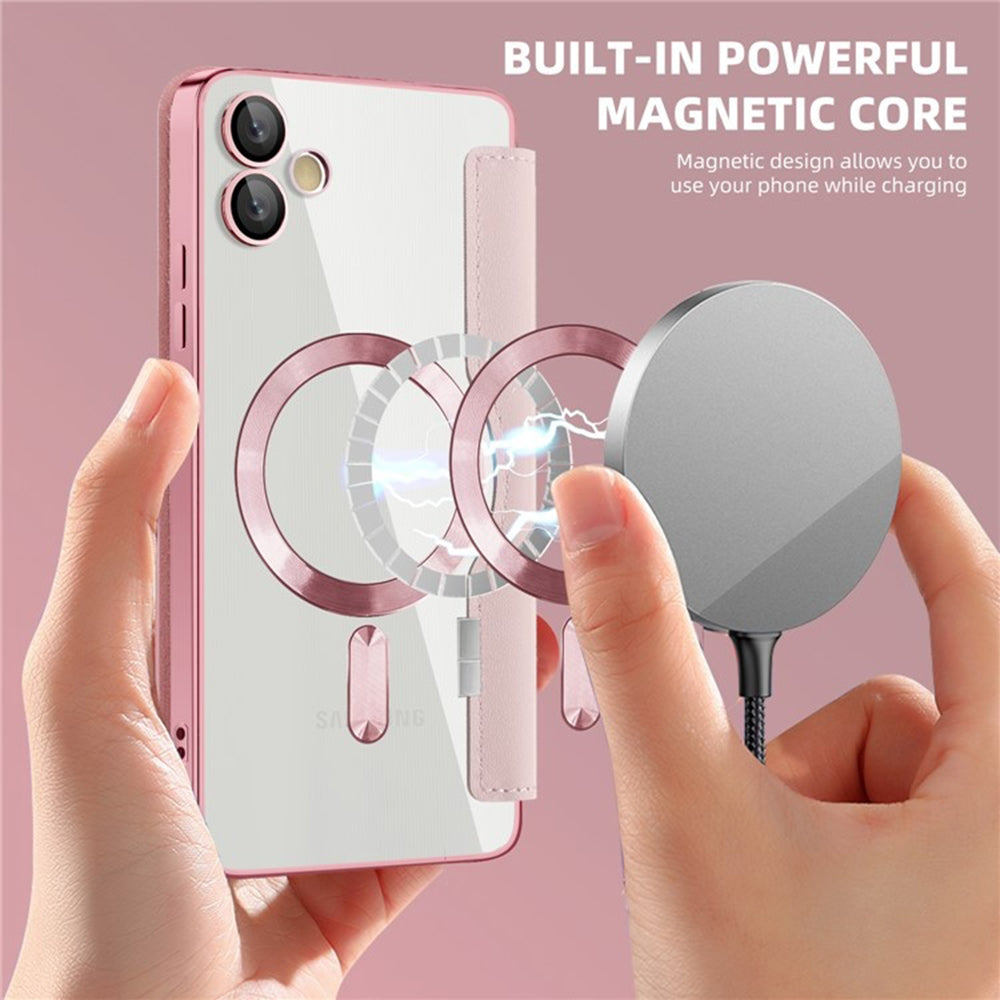 Калъф MagSafe за Samsung Galaxy A05 A055, Techsuit, SmartMag Book, Розов