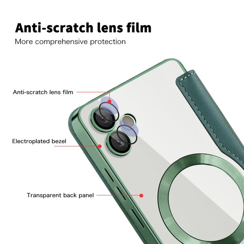 Калъф MagSafe за Samsung Galaxy A05 A055, Techsuit, SmartMag Book, Зелен