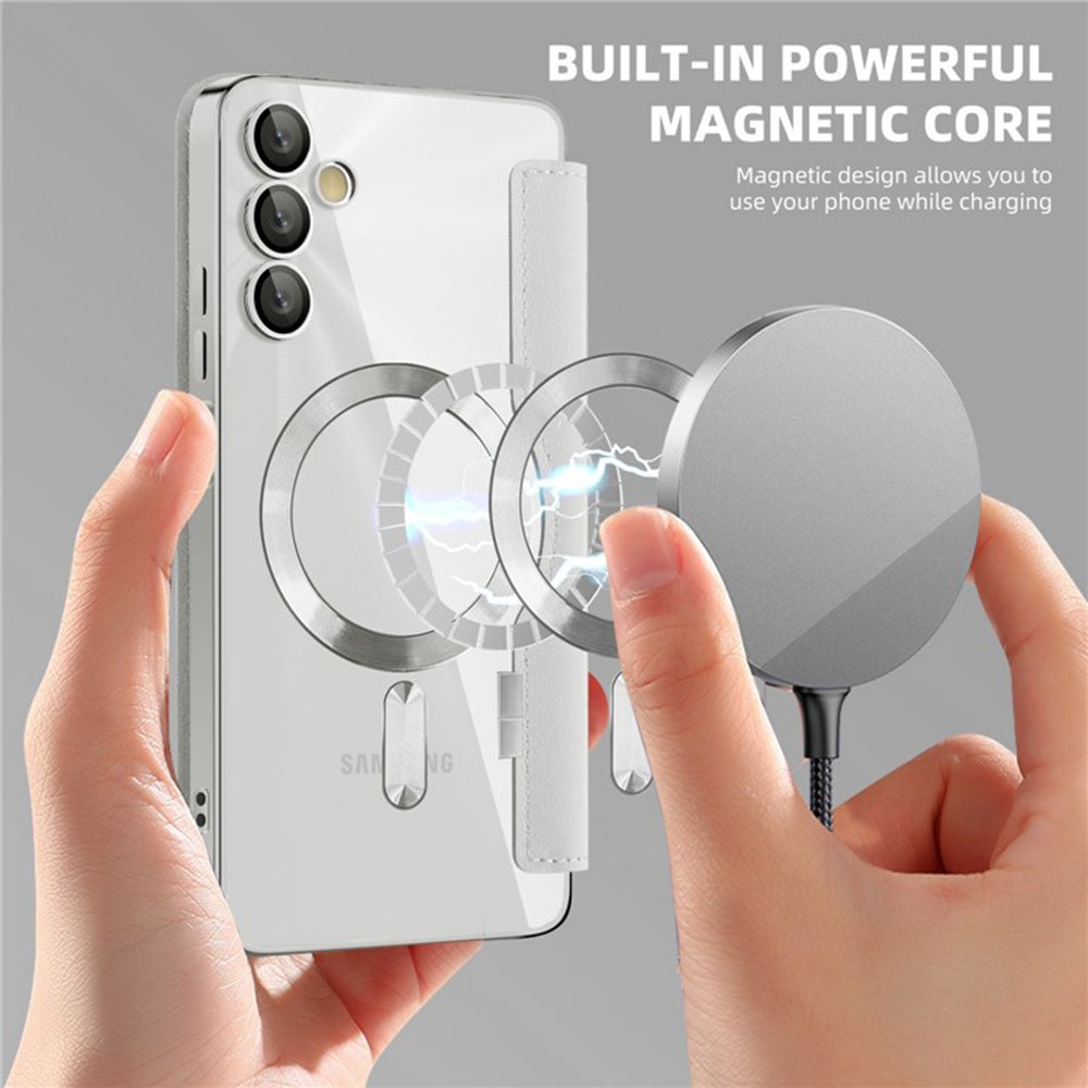 Калъф MagSafe за Samsung Galaxy A05s A057, Techsuit, SmartMag Book, Сив