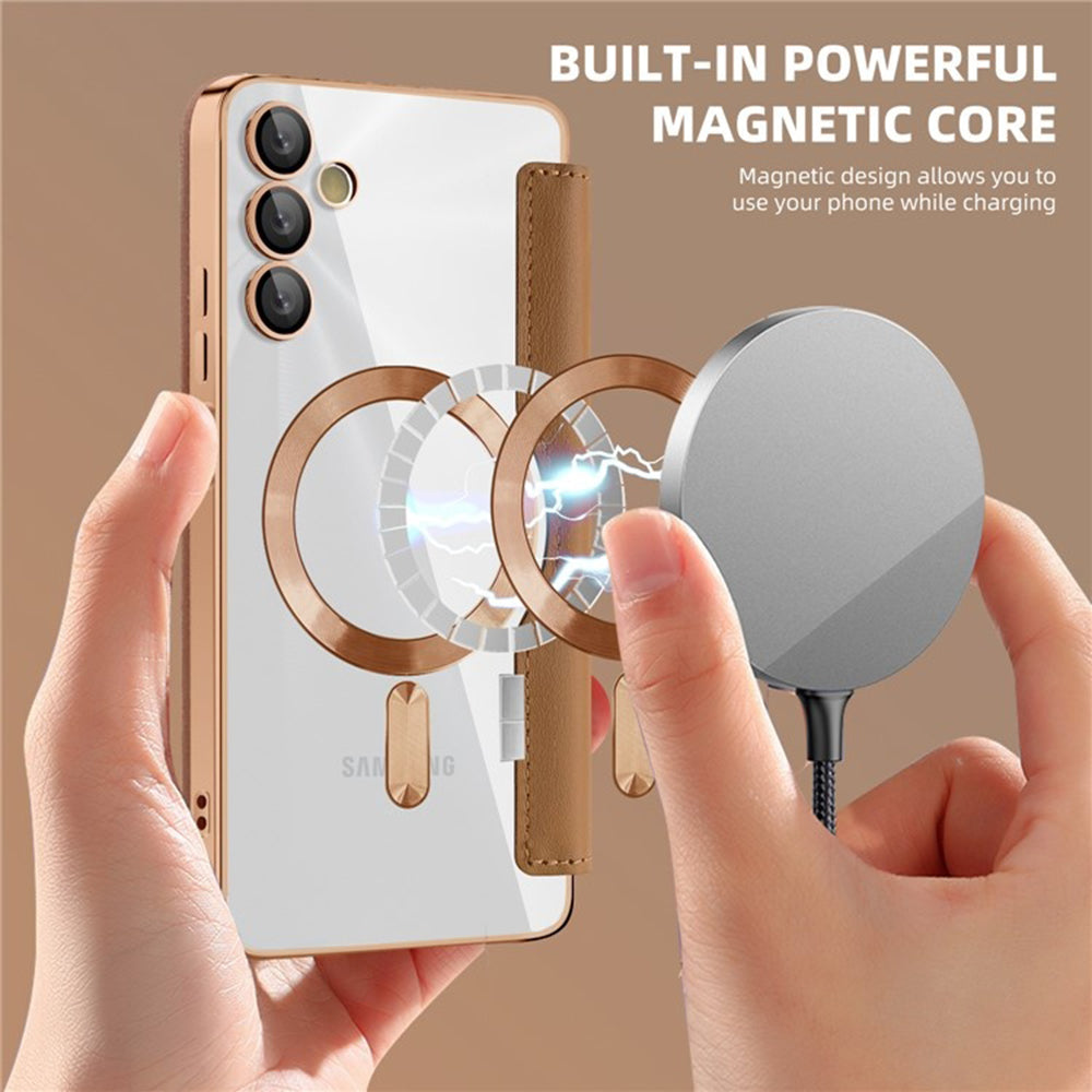 Калъф MagSafe за Samsung Galaxy A05s A057, Techsuit, SmartMag Book, Кафяв