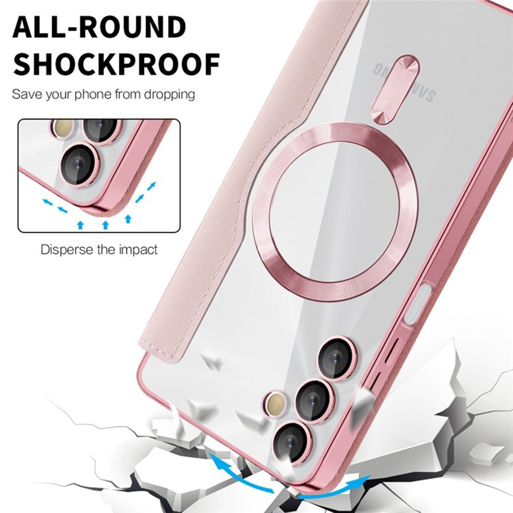 Калъф MagSafe за Samsung Galaxy A05s A057, Techsuit, SmartMag Book, Розов