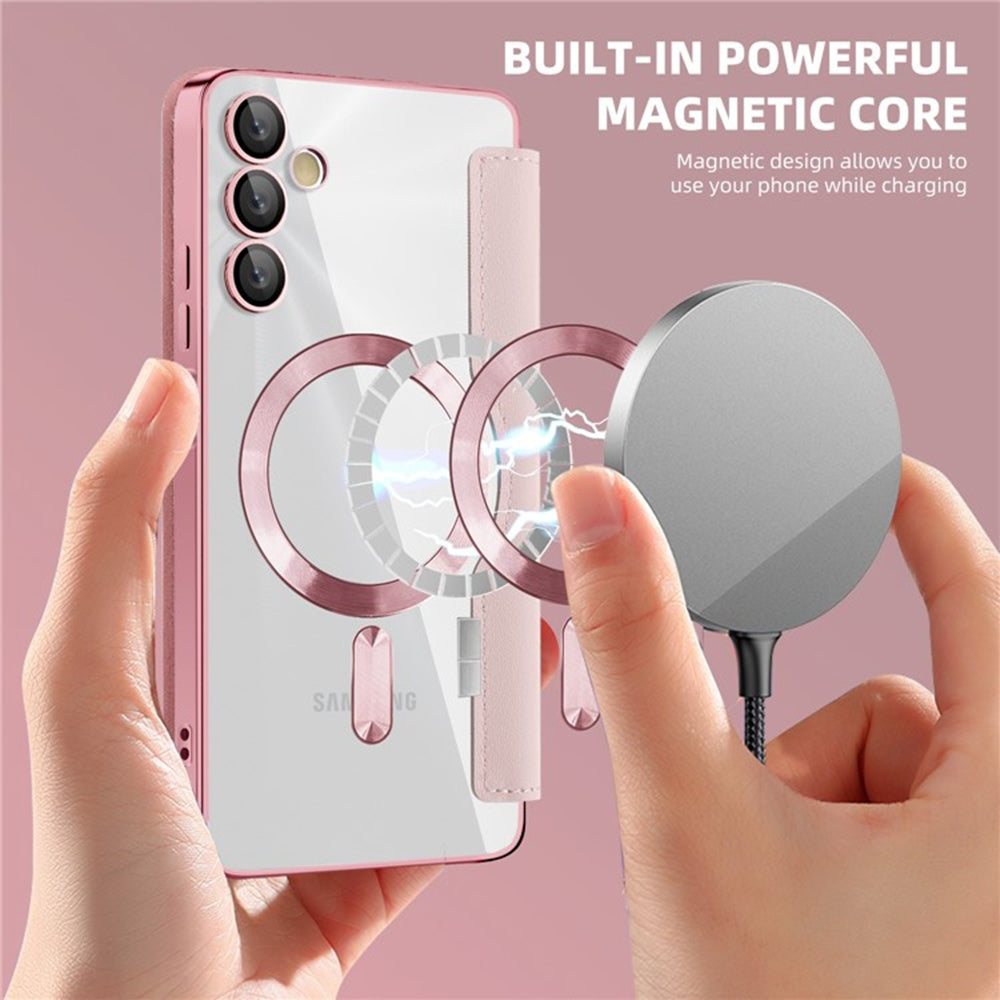Калъф MagSafe за Samsung Galaxy A05s A057, Techsuit, SmartMag Book, Розов
