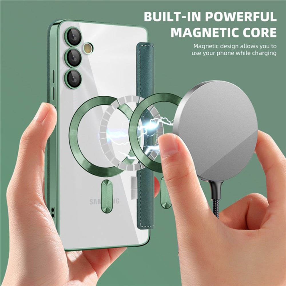 Калъф MagSafe за Samsung Galaxy A05s A057, Techsuit, SmartMag Book, Зелен