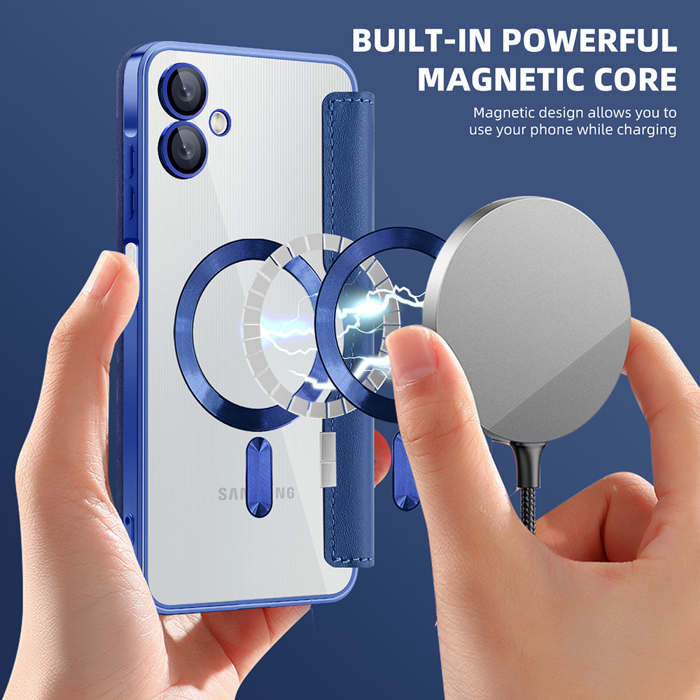 Калъф MagSafe за Samsung Galaxy A06 A065, Techsuit, SmartMag Book, Син