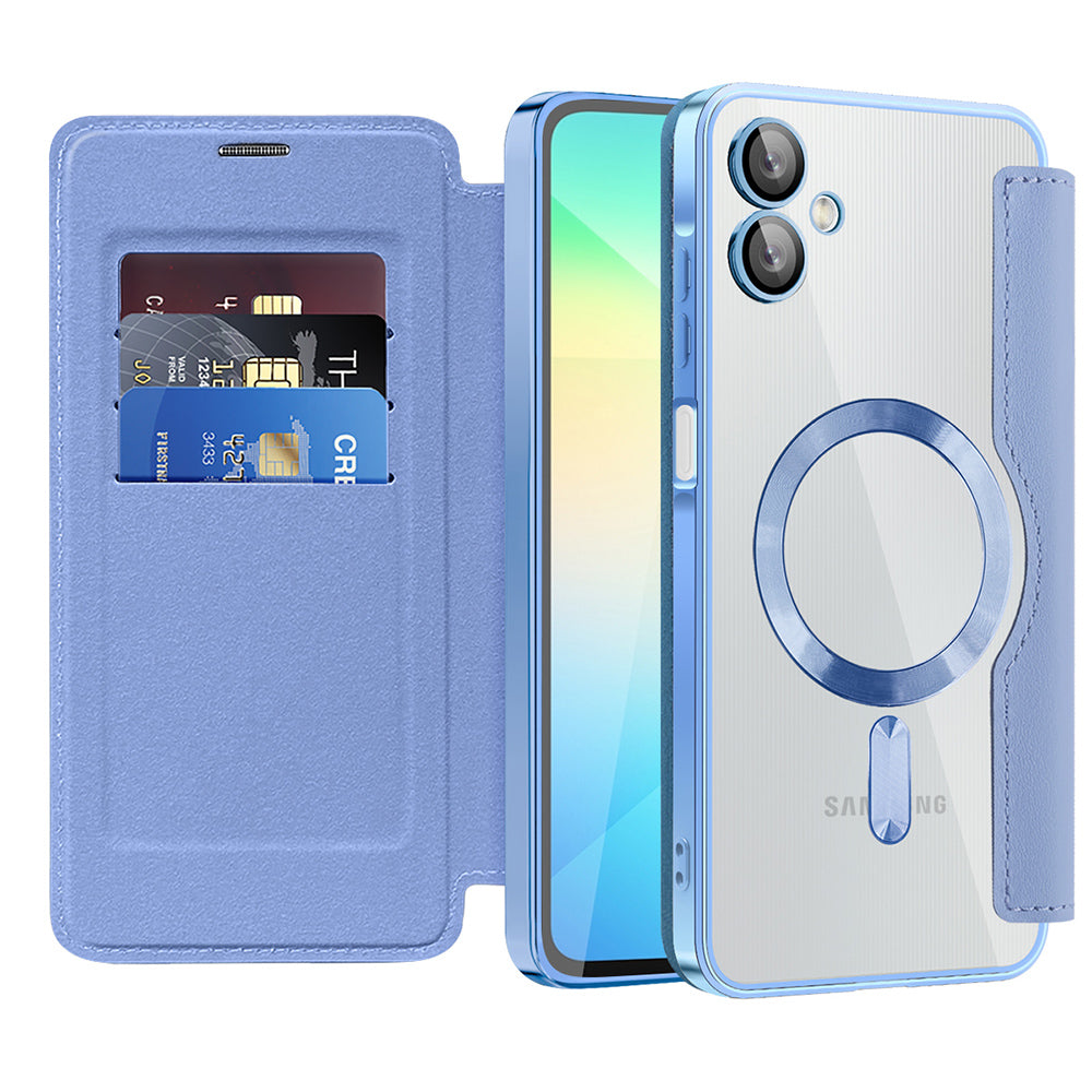 Калъф MagSafe за Samsung Galaxy A06 A065, Techsuit, SmartMag Book, Син