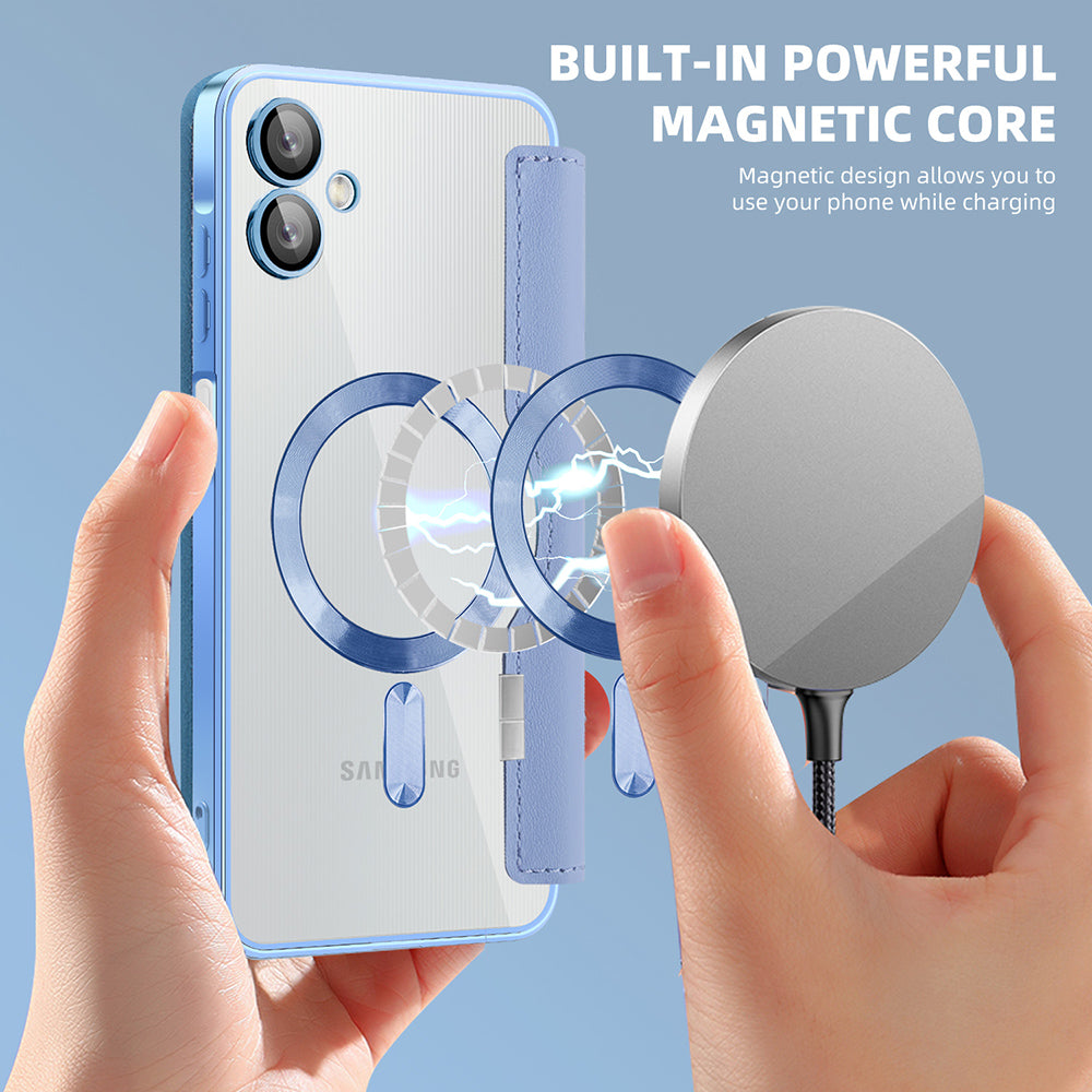 Калъф MagSafe за Samsung Galaxy A06 A065, Techsuit, SmartMag Book, Син