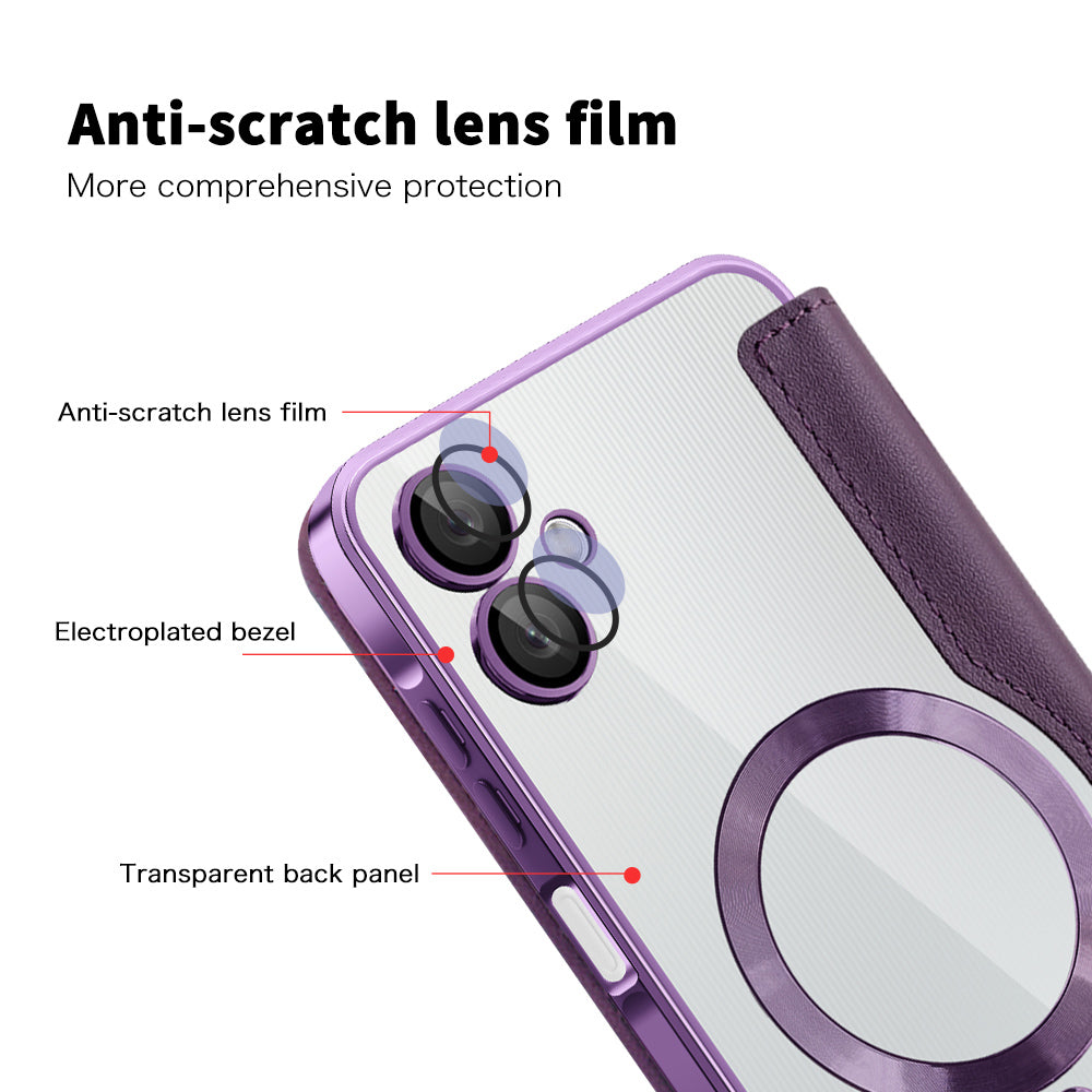 Калъф MagSafe за Samsung Galaxy A06 A065, Techsuit, SmartMag Book, Лилав