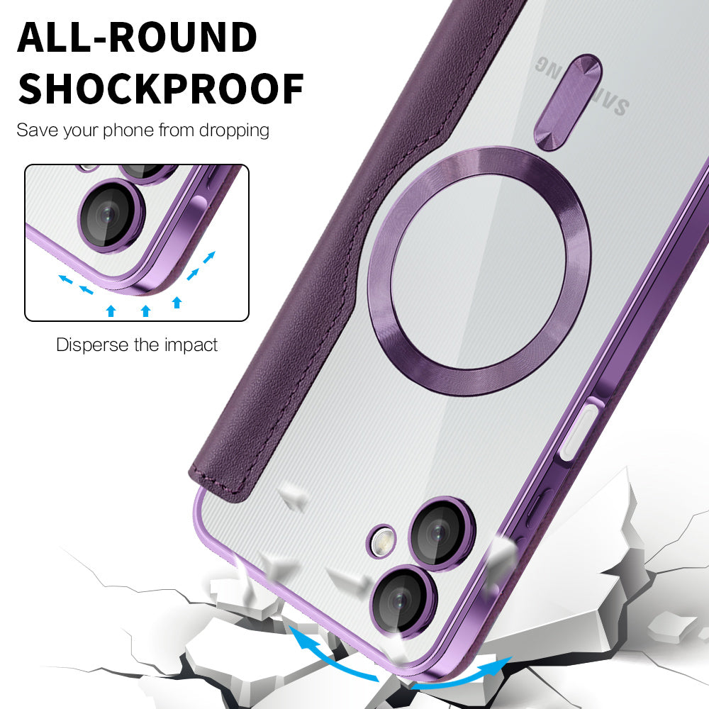 Калъф MagSafe за Samsung Galaxy A06 A065, Techsuit, SmartMag Book, Лилав