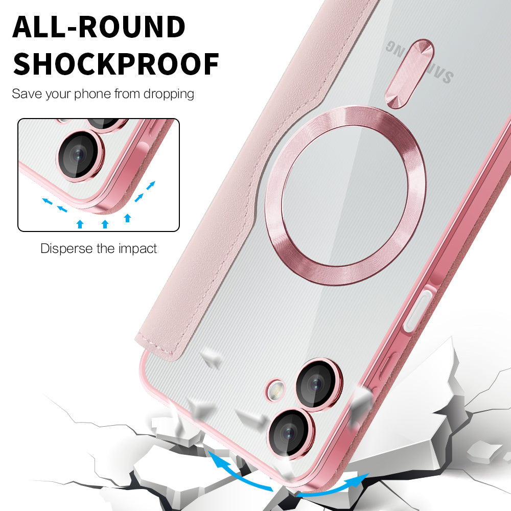 Калъф MagSafe за Samsung Galaxy A06 A065, Techsuit, SmartMag Book, Розов