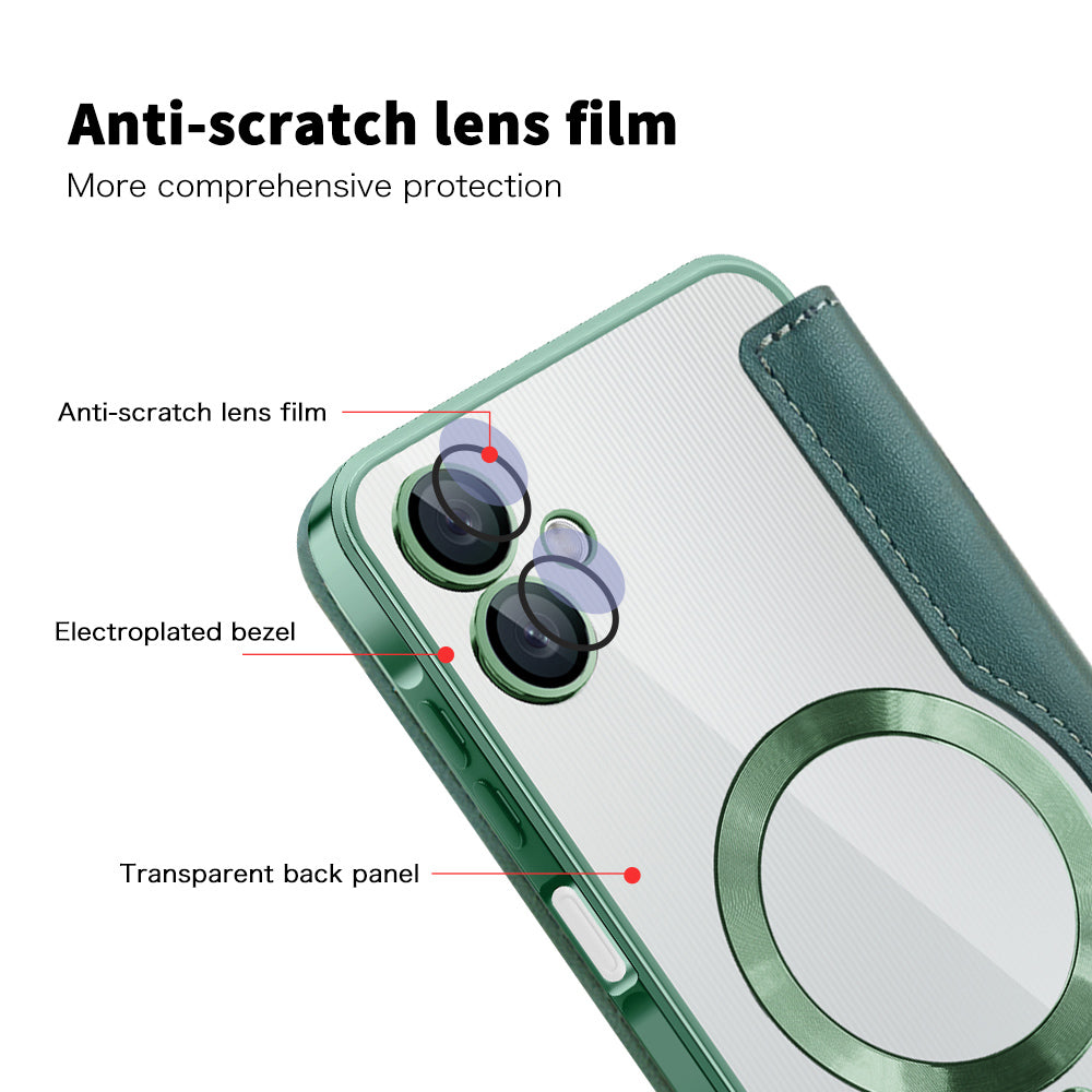 Калъф MagSafe за Samsung Galaxy A06 A065, Techsuit, SmartMag Book, Зелен
