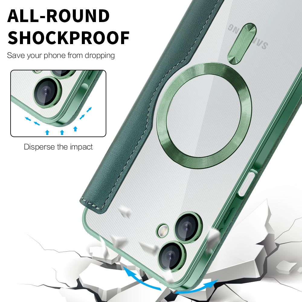 Калъф MagSafe за Samsung Galaxy A06 A065, Techsuit, SmartMag Book, Зелен