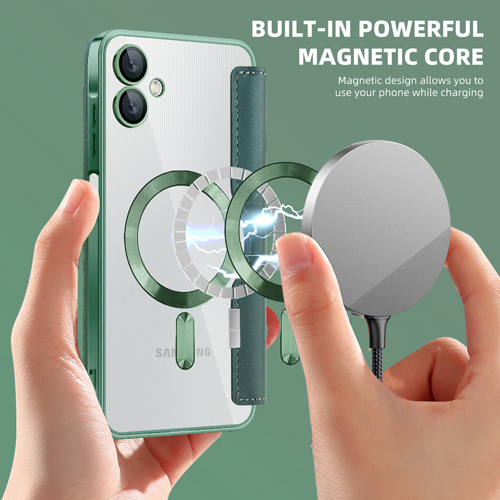 Калъф MagSafe за Samsung Galaxy A06 A065, Techsuit, SmartMag Book, Зелен