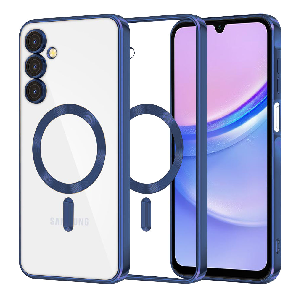 Калъф MagSafe за Samsung Galaxy A15 5G A156 / A15 A155, Techsuit, Luxury Crystal, Тъмносин