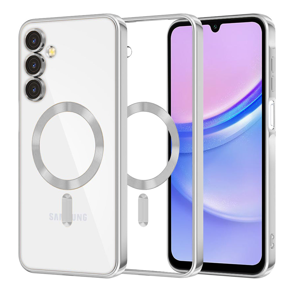 Калъф MagSafe за Samsung Galaxy A15 5G A156 / A15 A155, Techsuit, Luxury Crystal, Сребрист