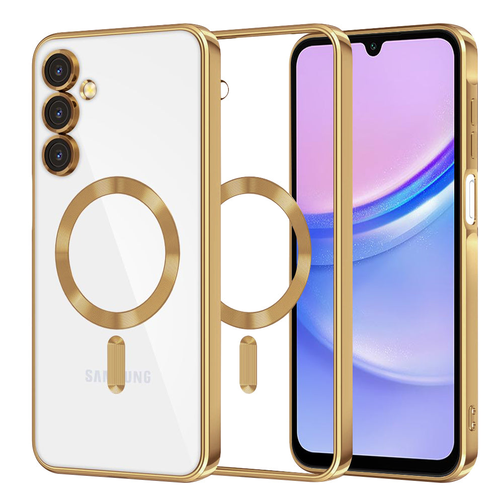 Калъф MagSafe за Samsung Galaxy A15 5G A156 / A15 A155, Techsuit, Luxury Crystal, Златист