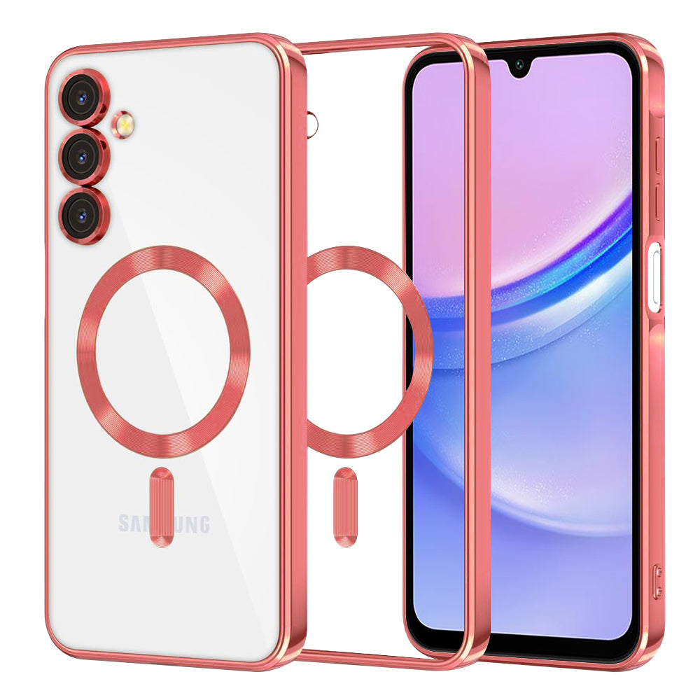 Калъф MagSafe за Samsung Galaxy A15 5G A156 / A15 A155, Techsuit, Luxury Crystal, Червен