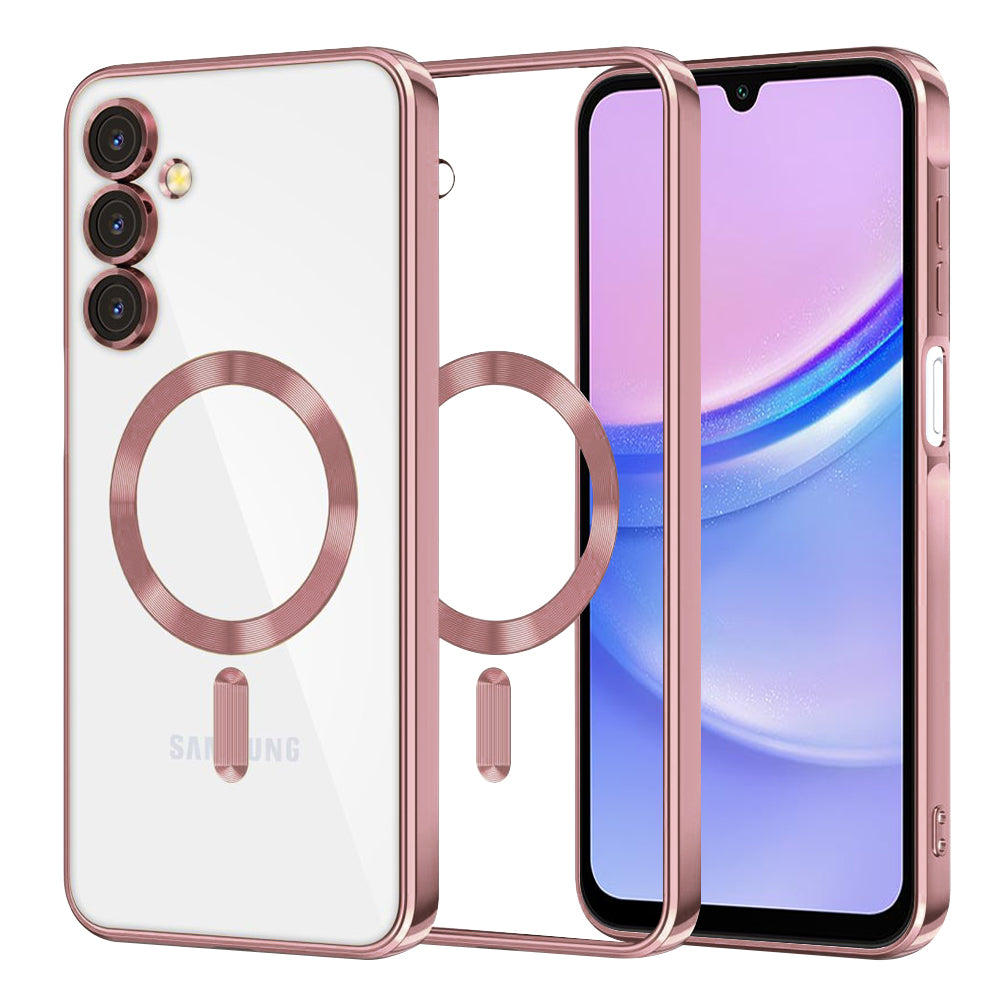 Калъф MagSafe за Samsung Galaxy A15 5G A156 / A15 A155, Techsuit, Luxury Crystal, Розов