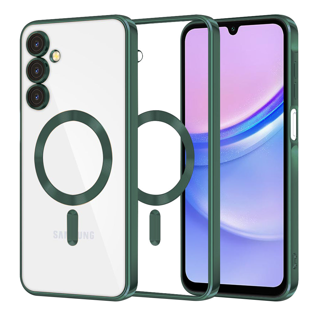 Калъф MagSafe за Samsung Galaxy A15 5G A156 / A15 A155, Techsuit, Luxury Crystal, Тъмнозелен