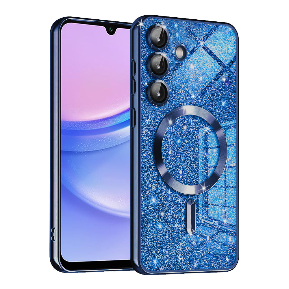Калъф MagSafe за Samsung Galaxy A15 5G A156 / A15 A155, Techsuit, Luxury Glitter, Тъмносин