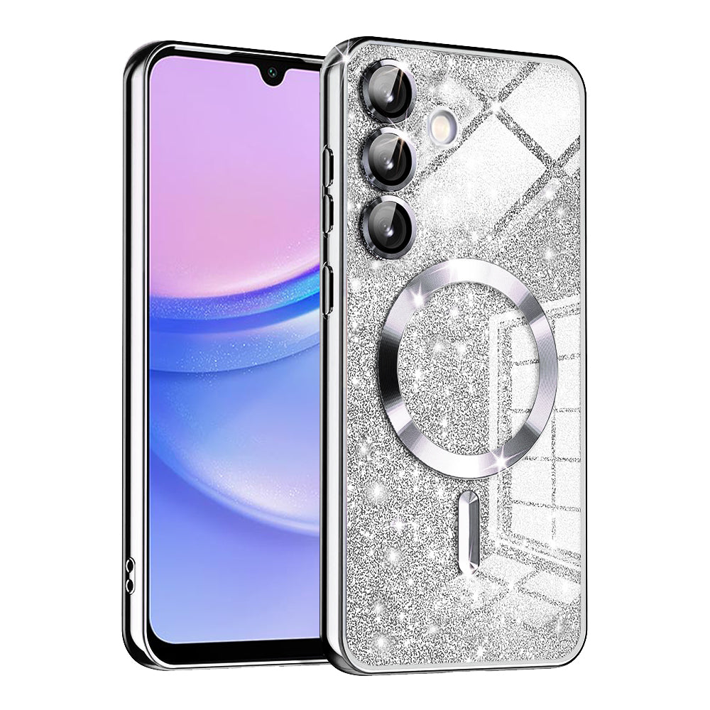 Калъф MagSafe за Samsung Galaxy A15 5G A156 / A15 A155, Techsuit, Luxury Glitter, Сребрист