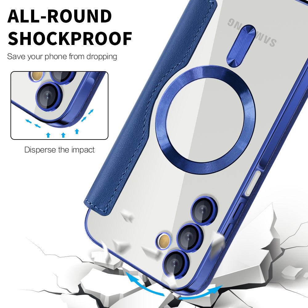 Калъф MagSafe за Samsung Galaxy A15 5G A156 / A15 A155, Techsuit, SmartMag Book, Син