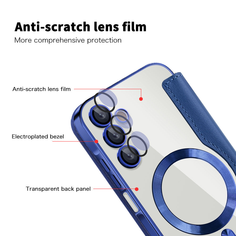 Калъф MagSafe за Samsung Galaxy A15 5G A156 / A15 A155, Techsuit, SmartMag Book, Син