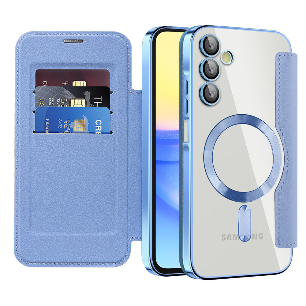 Калъф MagSafe за Samsung Galaxy A15 5G A156 / A15 A155, Techsuit, SmartMag Book, Син