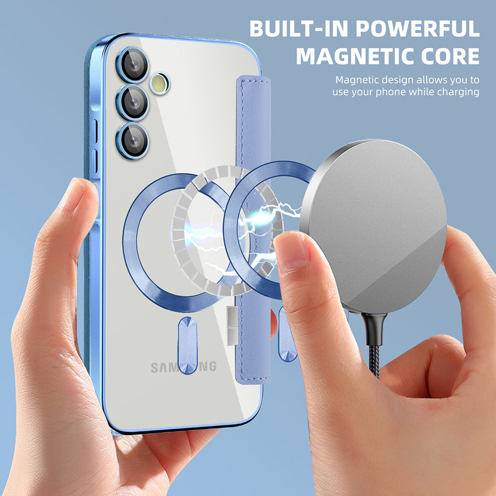 Калъф MagSafe за Samsung Galaxy A15 5G A156 / A15 A155, Techsuit, SmartMag Book, Син