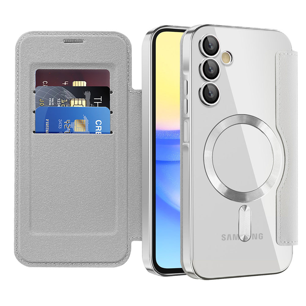 Калъф MagSafe за Samsung Galaxy A15 5G A156 / A15 A155, Techsuit, SmartMag Book, Сив