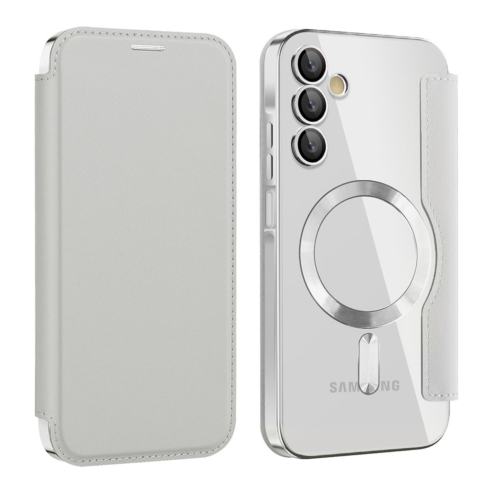Калъф MagSafe за Samsung Galaxy A15 5G A156 / A15 A155, Techsuit, SmartMag Book, Сив