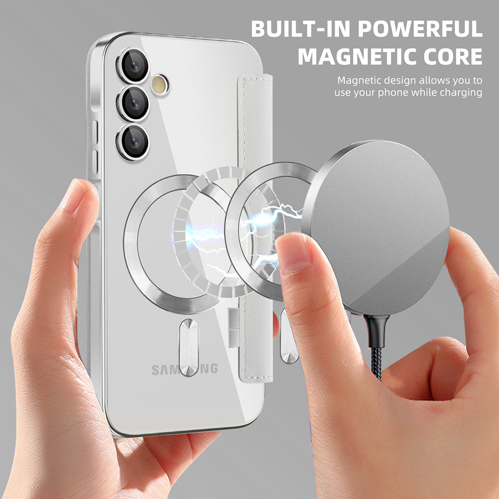 Калъф MagSafe за Samsung Galaxy A15 5G A156 / A15 A155, Techsuit, SmartMag Book, Сив