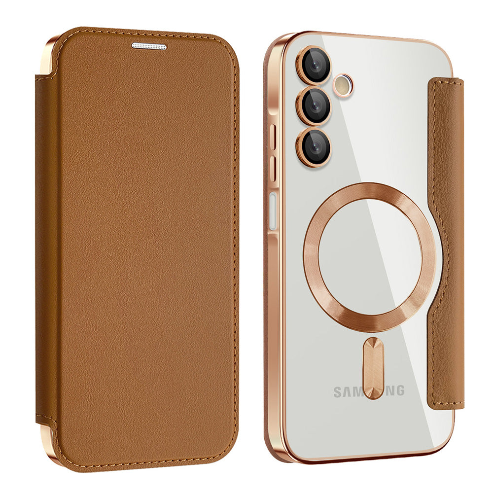Калъф MagSafe за Samsung Galaxy A15 5G A156 / A15 A155, Techsuit, SmartMag Book, Кафяв