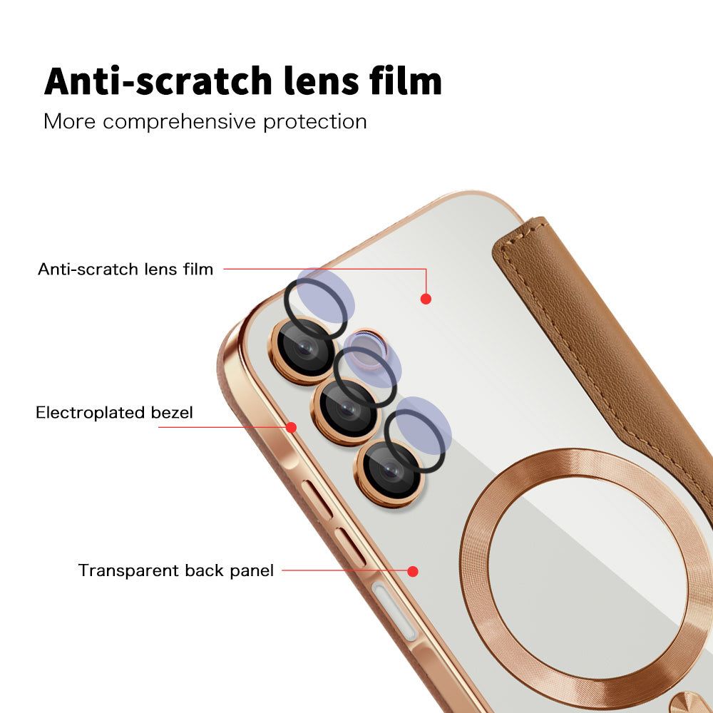 Калъф MagSafe за Samsung Galaxy A15 5G A156 / A15 A155, Techsuit, SmartMag Book, Кафяв