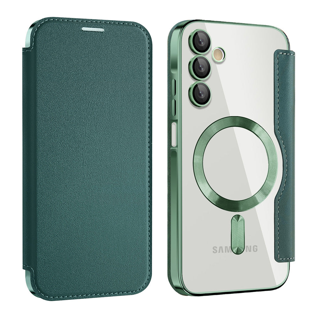 Калъф MagSafe за Samsung Galaxy A15 5G A156 / A15 A155, Techsuit, SmartMag Book, Зелен
