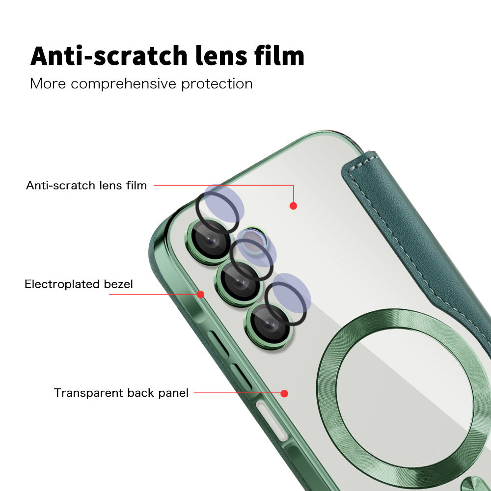 Калъф MagSafe за Samsung Galaxy A15 5G A156 / A15 A155, Techsuit, SmartMag Book, Зелен